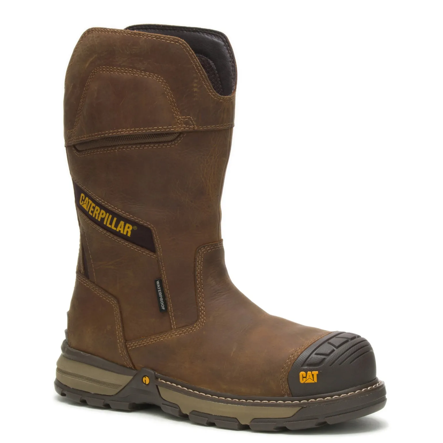 Men's Caterpillar, Excavator Superlite Pull-On Waterproof Carbon Composite Toe Work Boot