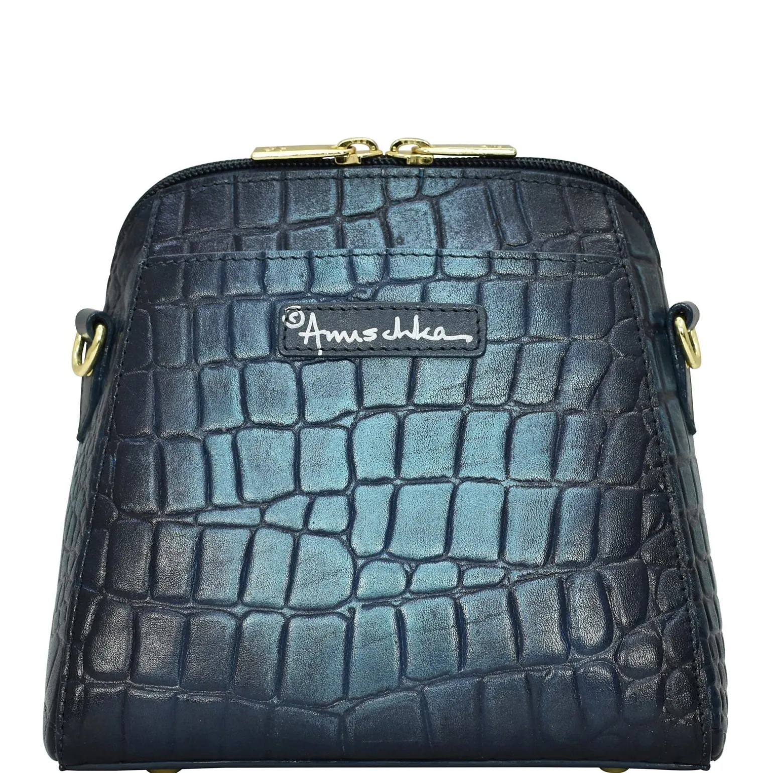Women's Anuschka, Croc Embossed Zip Around Travel Organizer