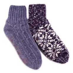Women's Muk Luks, Chenille Cabin Socks - 2 Pair